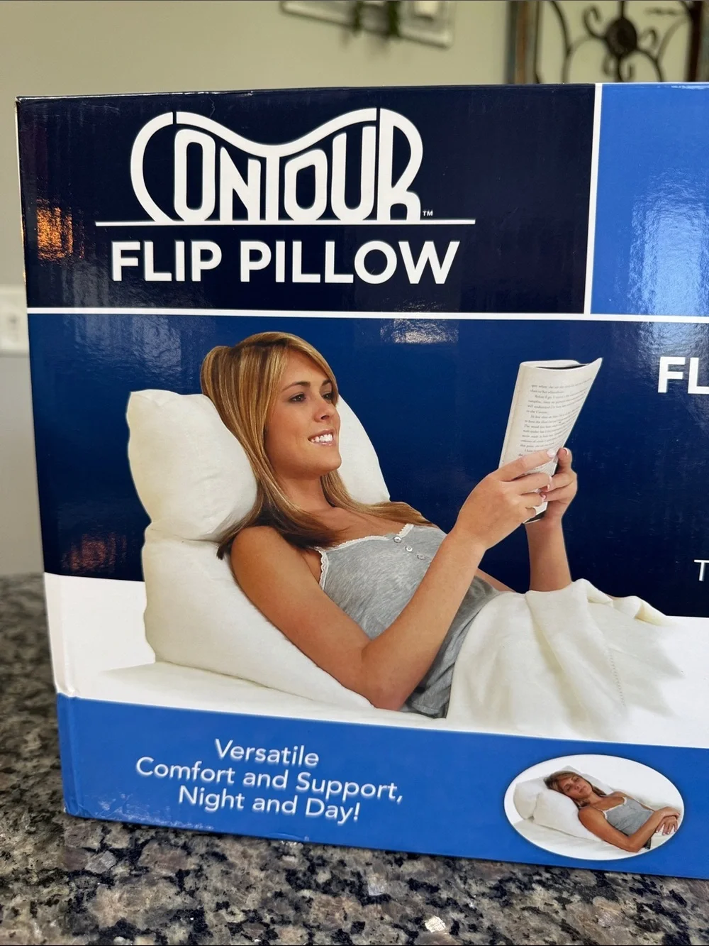Trend makers Contour 10-in-1 Flip Pillow - White Support Pillow NEW